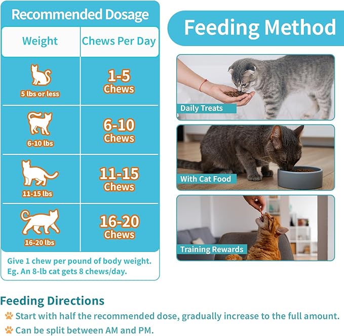 Cat Allergy Relief Treats, 500 Crunchy & Creamy Chews, Allergy Relief for Cats with Colostrum, Probiotics - Itchy Skin & Paw Licking, Immune Support, Seasonal Allergies - Chicken and Krill Flavor