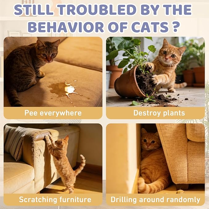 Tetra Cat Deterrent Spray for Furniture Protection,Natural Anti-Scratch Spray for Cats,Safe Indoor & Outdoor Deterrent Cat Spray,Cats Training Aid – Sofa & Carpet Protector,50ML