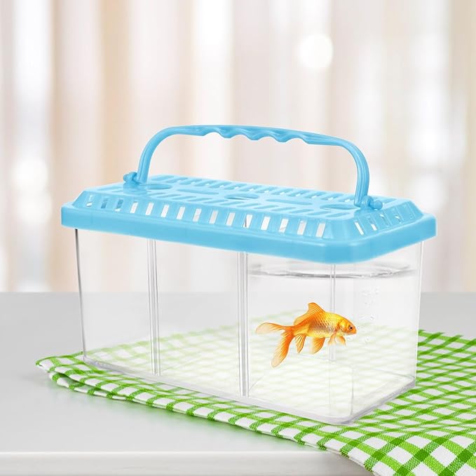 Alipis Fish Breeding Box with Removable Divider 3-Compartment Fish Isolation Breeder Tank Plastic Aquarium Incubation and Separation Box for Betta