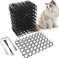 8.5 X 6.5 Inch Scat Mat for Cats with 12 Garden Staples & 12 Ties, 24 Pack Cat Deterrent Mat for Garden Fence & Animal Barrier