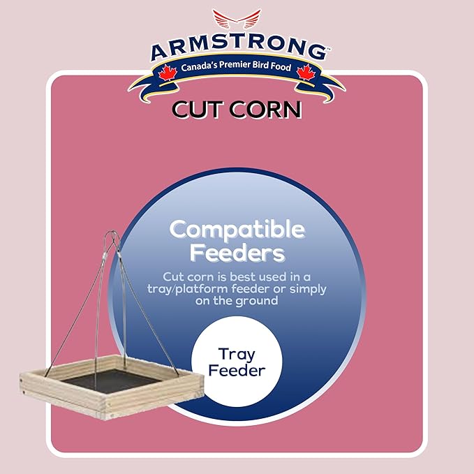 Armstrong Wild Bird Food Cut Corn, 4.4 Pounds - Premium High-Energy Feed for Mourning Doves, Blue Jays, Ducks & Deer - Ideal for Backyard Feeders, Ground Feeding & Outdoor Wildlife