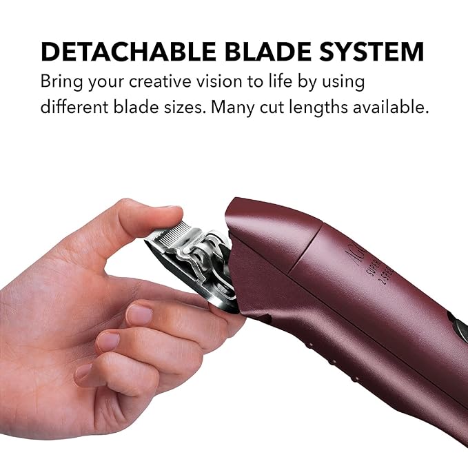 Andis Professional UltraEdge Super 2-Speed Detachable Blade Dog/Pet Clipper, Rotary Motor with Shatter-Proof Housing, Runs Calm & Silent, 14-feet Cord, for All Dog Coats & Breeds, 120 Volts, Burgundy