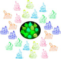 MIUPOO Glow Crystal,Betta Stones,Glow in The Dark Crystal,Bonsai Decor,Chips Stone Small Decorative,Fish Tank Decor,6 Colors,24 Pieces.
