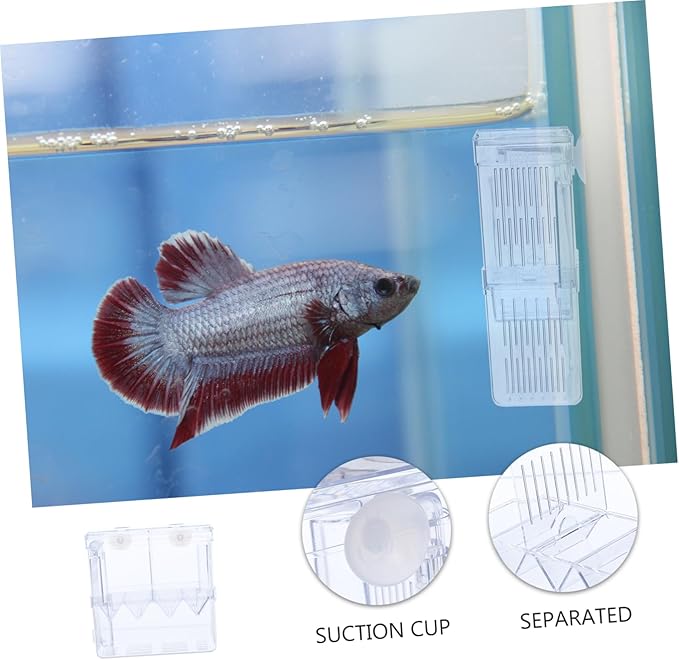 Breeding Tank Aquarium Box Dual Room Isolation Incubator for Fish Hatchery Safe Cup Design for Fry and Fish Easy to Clean Breeder Box