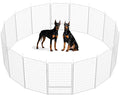 SunsGrove Indoor Dog Playpen with Wider Door, 50 inch 16 Panels Non Slip Dog Pen Indoor, Anti Rust Dog Fence, Free and Safe Play, White
