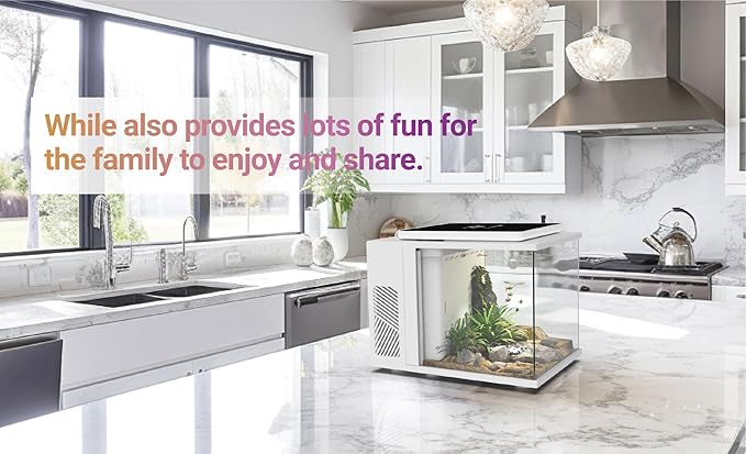 Maxspect Pico Cube Desktop Wi-Fi Enabled 2 Gallon Smart Aquarium Kit - Includes LED Lights, Heater, Filtration & Media - White Finish