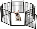 SunsGrove Dog Playpen Outdoor, Heavy Duty 24 Inch 8 Panels Dog Playpen for Small and Puppy Dogs, Free and Safe Play Dog Fence Indoor, Black
