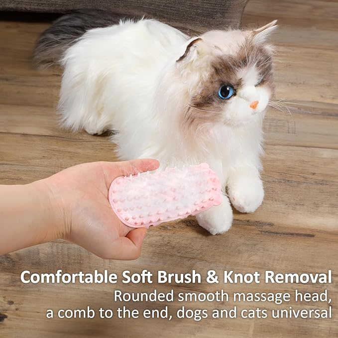 4Pcs 2-in-1 Silicone Cat Face Scratchers, Self-Cleaning Massage & Shedding Tool, Adjustable Cat Face Scratchers for Climbing Frames & Table Legs, Reduces Shedding, Scratching & Itchiness