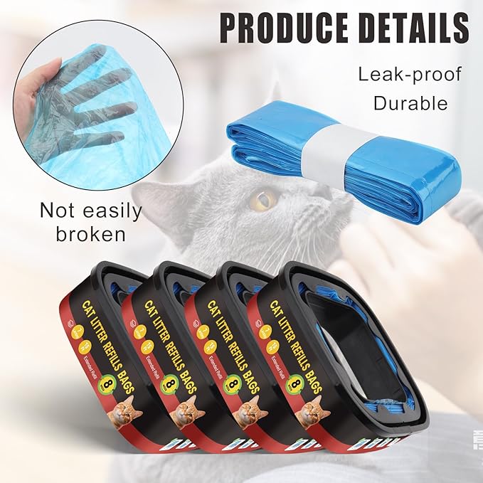 4 Pack Cat Litter Refill Bags Cartridges,Compatible with Genie Cat Litter Refills,Scented/Ultra Odor Control
