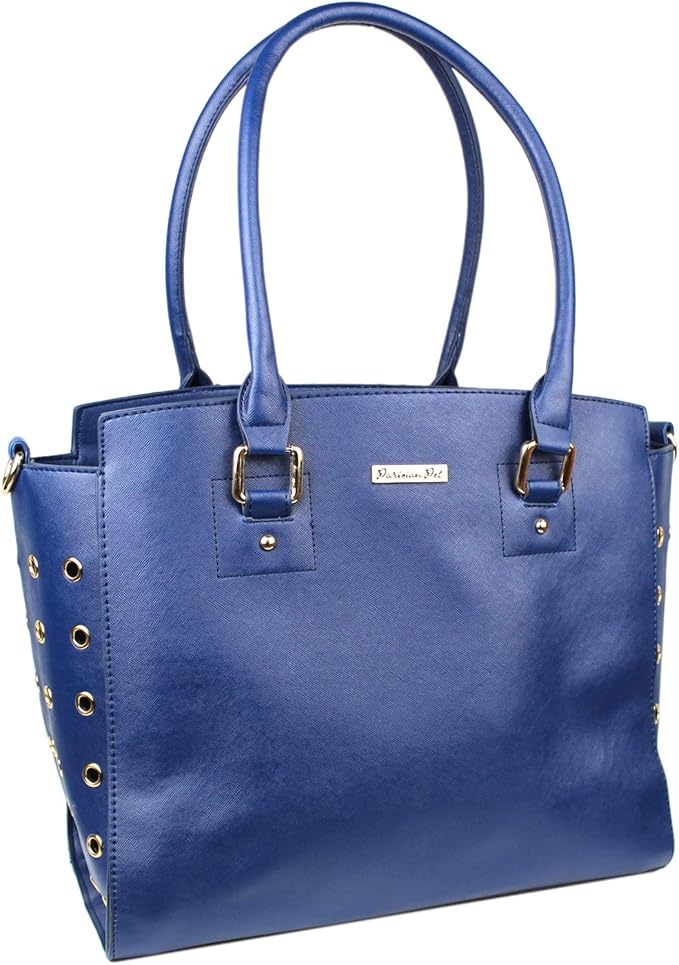 Parisian Pet Dog Purse – Navy Blue Breathable Pets Purse - Fashion Pet Carrier Purse - Leather Purse for Dog Carrying Small and Medium Dogs - Dog Purse Carrier - Adorable Puppy Carrier Handbag
