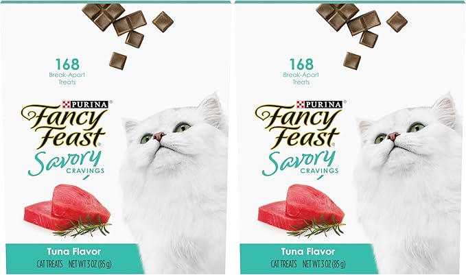 Fancy Feast Purina Limited Ingredient Cat Treats,Savory Cravings Tuna Flavor - 3 oz. Box,(Pack of 2)