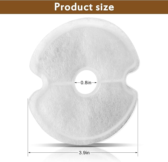 Cat Water Fountain Filters, Multiple Filtration Pet Water Fountain Replacement Filter,8 or 12 Packs of Cotton Activated Carbon Cat Fountain Filters (Filter 4 Pack)