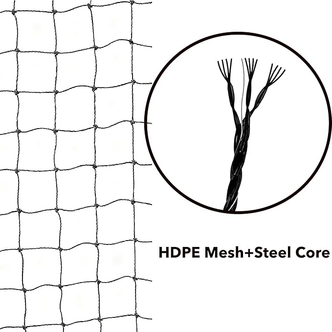 Net Balcony Barrier for Cats, Cat Netting Fence, Indoor Outdoor Barrier, Balcony Cover, Cat Proof Fence Topper Safety Net, 10 X 13 Ft Patio Netting for Pets, Steel Wire Window Guards