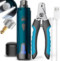 YABIFE Dog Nail Trimmers and Dog Nail Clippers Kit, Whisper Quiet Electric Grinder with Light, for Small, Medium, Large Dogs, Cats Toenail Grooming, 3 Speeds