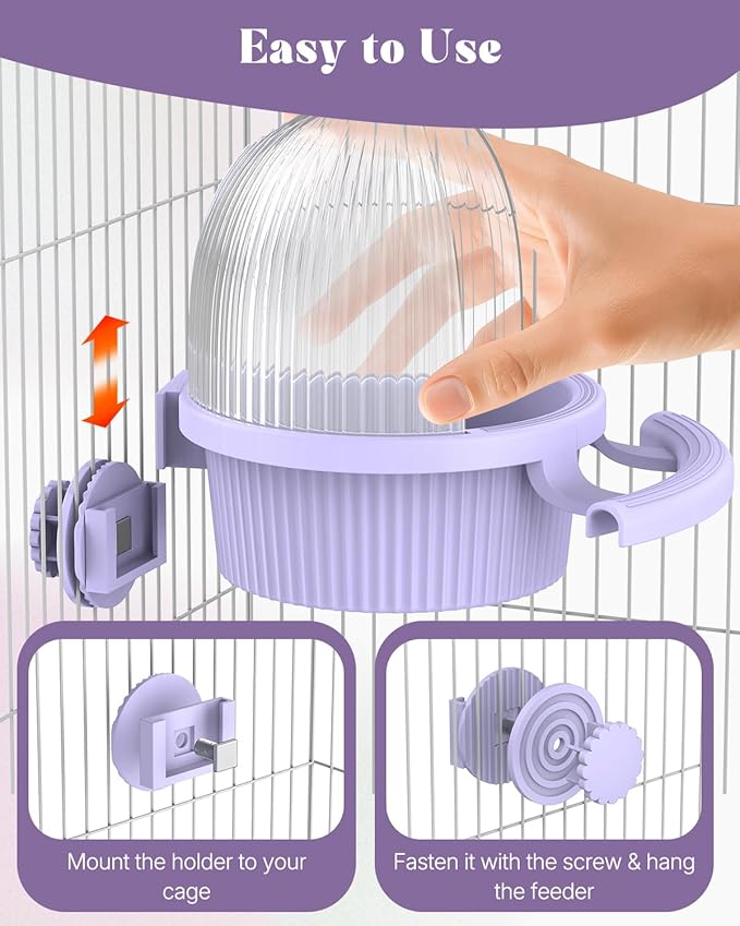 Pawfly No Mess Bird Feeder with Water Dispenser, Food and Water Bowl for Parakeet, Parrot, Cockatiel, Budgie and Lovebird