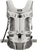 PetBonus Pet Front Dog Carrier Backpacks, Adjustable Pet Backpack, Legs Out Easy-fit Puppy Chest Carrier for Medium Small Dogs, Hands Free for Hiking, Cycling (Grey, XL)