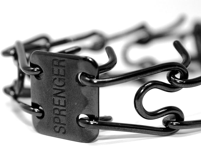 Herm Sprenger Black Stainless Steel Prong Dog Training Collar with Swivel Ultra-Plus Pet Pinch Collar No-Pull Collar for Dogs Anti Pull Training Collar Made in Germany 2.25mm x 16in