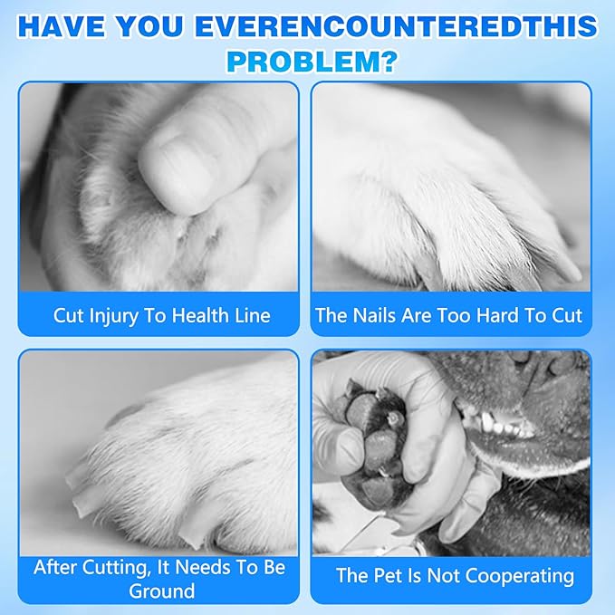 Cat Nail, Safe Cut Cat Nail Trimmer,Nail Trimmer,Silent Groom Pro Pet Nail Grinder,Two Adjustable with 360° Grinding Settings,Ultra Quiet Under 40db ＆ Powerful Enough for All Cats ＆Dogs (Black)