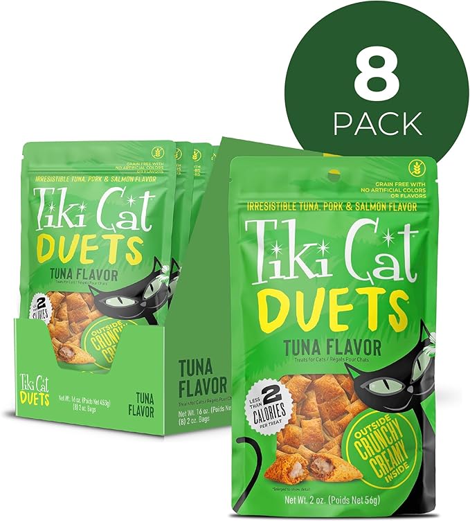 Tiki Cat Duets Cat Treats, Tuna Flavor, 2 oz. Pouch (8 Count)
