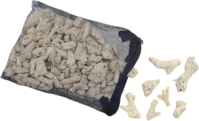 Crushed Coral Filter for Aquarium,Fish Tank Crushed Coral for Freshwater Aquarium Ph Aquarium Bio Filter Media Bag Reusable Aquarium Filter