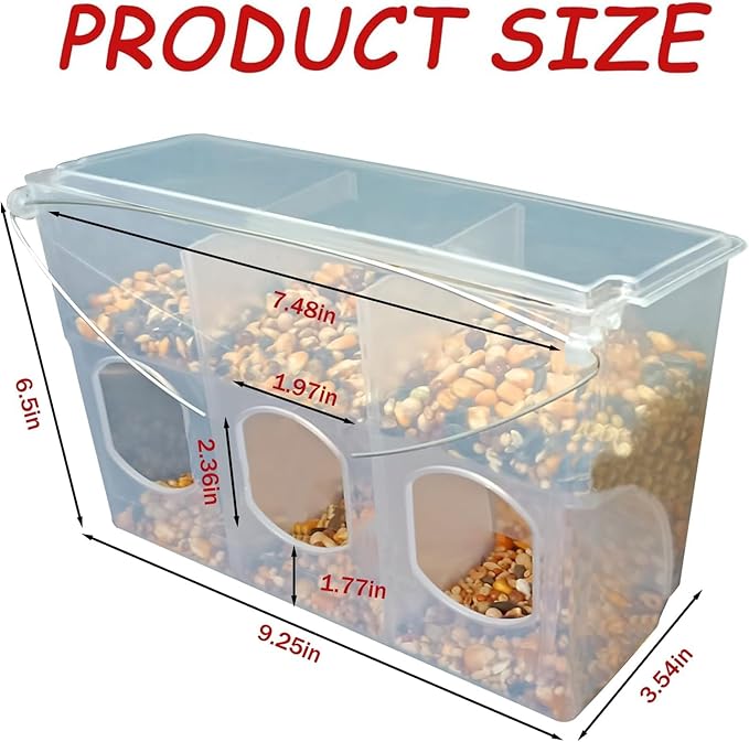 Automatic Pigeon Bird Feeder Water, 2 Pack Plastic Feeder Water Dispenser Drinkers for Cage, No Mess Hanging Parrot Food Feeding, Cage Accessories for Parakeet Quail Bird Chicken (3 Hole-Iron Wire)