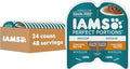 IAMS Perfect Portions Grain Free Wet Cat Food, Indoor Adult Cat Food Wet Cuts in Gravy, Chicken Recipe, (24) 2.6 oz. Twin-Pack Trays