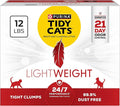 Purina Tidy Cats Lightweight, Low Dust, Clumping Cat Litter Odor Control 24/7 Performance Multi Cat Litter 12 lbs.