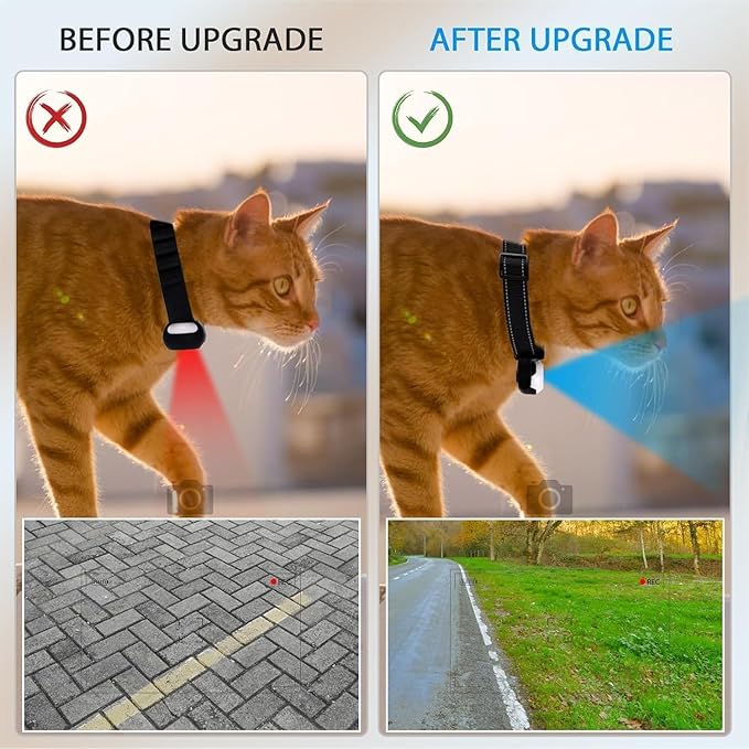 Cat Collar Camera, 1080p Pet Collar Camera, 170° Wide Angle Dog CollarCamera, Mini Ipx7 Waterproof CatsCamera, JPEG Photo and Avi Video Formats, CatCam Pro for Cats Dogs Outdoor (White)