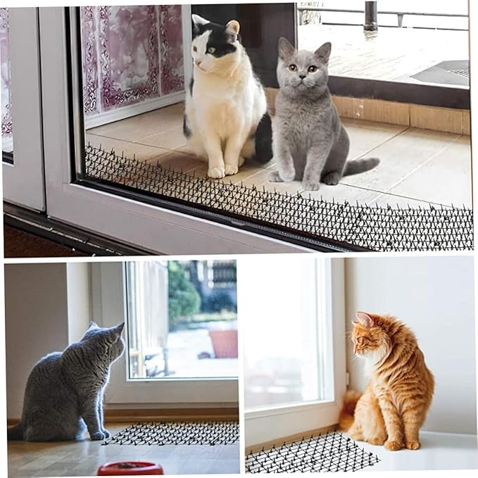 Cat Scat Mat with Spikes, 2m x 28cm Cat Dog Animal Spikes Repellent Mat, Anti Indoor Outdoor for Garden, Fence Foam Toe spacers 100 Pack, Disposable Finger sepa