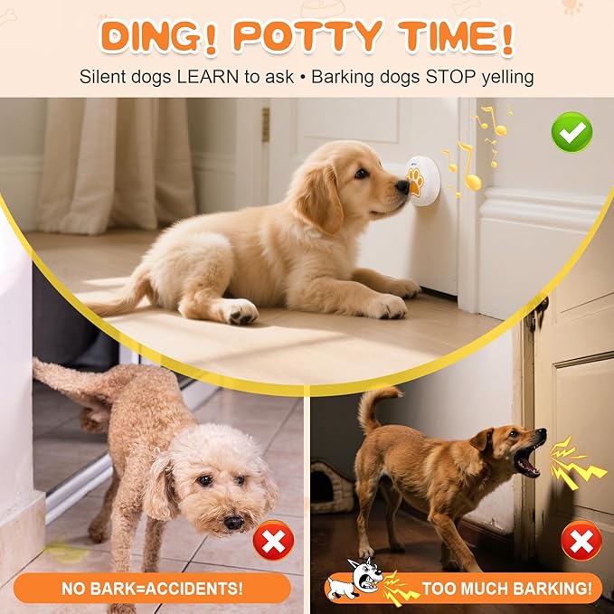 ChunHee Dog Bells to Go Outside – Bell for Dogs to Ring to Go Potty | Dog Door Bell with 5 Adjustable Volume & 36 Ring Tones | Chew-Proof Dog Training Bells for Door