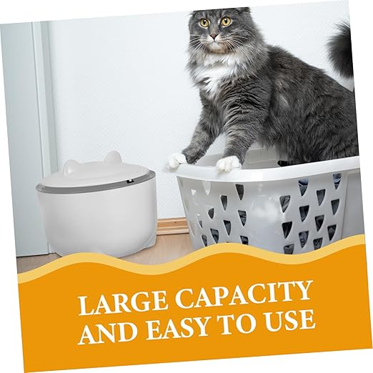 Sealed Cat Litter Trash Can One-Button Operation Cartoon Design Small Desk Waste Bin Plastic Pet Litter Storage