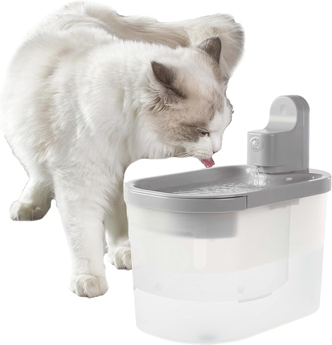 Cat Water Fountain - Wireless Water Fountain with Motion Sensor - 84.5oz/2.5L Automatic Cat Water Dispenser with Ultra-Quiet Pump by PETMAKER