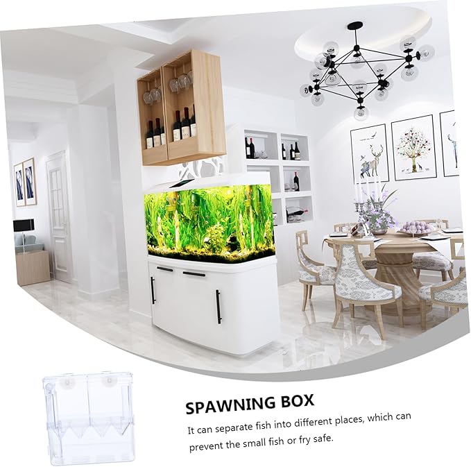 GANAZONO Breeding Tank Isolation Box Transparent Aquarium Fish Hatchery for Fry Separation and Observation Dual Chamber Design Construction