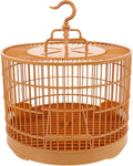 Milisten Hanging Parrot Bird Cage Small Round Plastic Birdcage with Feeder and Hook for Parakeets Finches Cockatiels 14.17In Bird House Carrier
