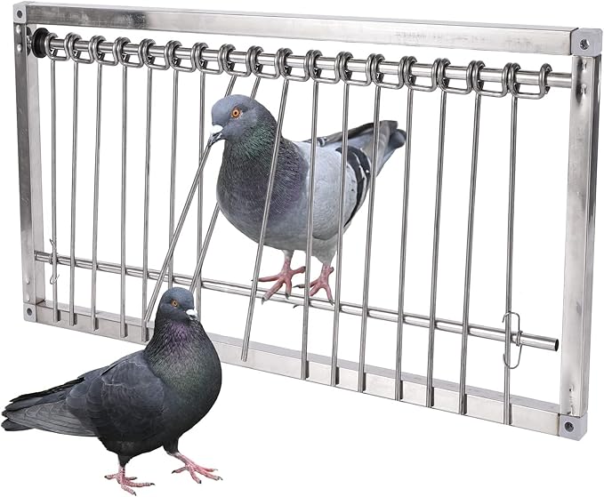 1PC Pigeon Trap Door Stainless Steel Entrance Trap Suitable for Quail Poultry Birds (50 * 26 cm)