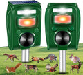 2026 Upgraded Solar Ultrasonic Animal Repellent Outdoor,Cat Squirrel Rabbit Dog Raccoon Rodent Deterrent Deer Repellent Devices,Waterproof Repeller with Motion Detection Flash Light for Yard,2 Pack