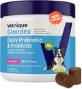 Vetnique Glandex Daily Probiotics for Dogs with Prebiotics to Support Gut Health with Fiber and Digestive Enzymes, Dog Probiotic Chews or Powders (60ct Chews, Bacon Chews)