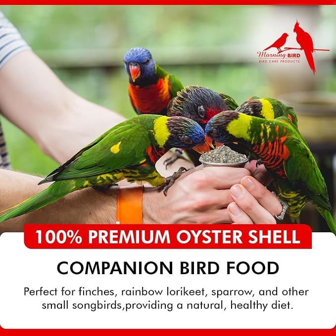 Morning Bird Oyster Shell for Birds 4.5 lbs (3-Pack, 1.5 lbs Each) – Natural Calcium Supplement – Sustainably Harvested from California Coast – Easy to Mix – Safe Year-Round Bird Food Additive
