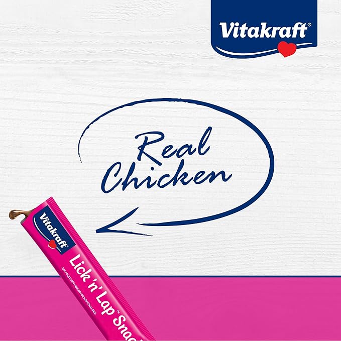 Vitakraft Lick 'n' Lap Snack Creamy, Cat Treat with Real Chicken, 80 Count