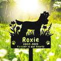 Custom Yorkshire Terrier Dog Memorial Grave Marker Stake, Personalized Yorkshire Terrier Memorial Stake Grave Marker, Metal Flowers Yorkshire Terrier Memorial Yard Garden Stake Sign