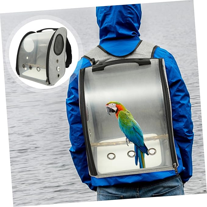 Yardwe Bird Carrier for Travel Parrot Backpack with Window Comfortable Pet Bird Cage Bag