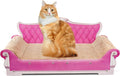 Scratching Sofa, Couch Shaped Thick Scratching Cardboard, Lounge Bed for Indoor Rest&Play, Sofa Scratcher Pad (Pink, 27.6" L X 12.4" W X 11.8" H)