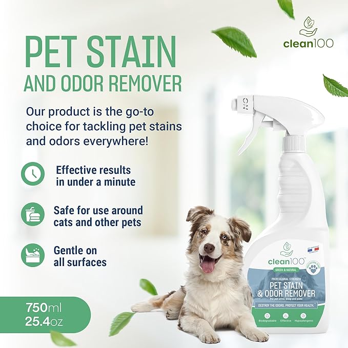 Dog Bed Deodorizer Spray Cleaner - Pet Urine Odor Remover & Stain Eliminator | 100% Natural No Enzymes Pet Stain, Dog Urine, Cat Urine Carpet Cleaner | Poop Smell & Pee Odor Eliminator