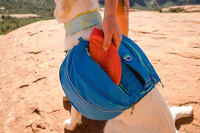 Ruffwear, Camp Flyer Dog Frisbee, Lightweight 8.7 in Flexible Flying Disc Dog Toy for Land Fetch, Soft on Teeth, Durable/High‑Visibility, Waterproof Finish, Doubles as Bowl, Polar Blue