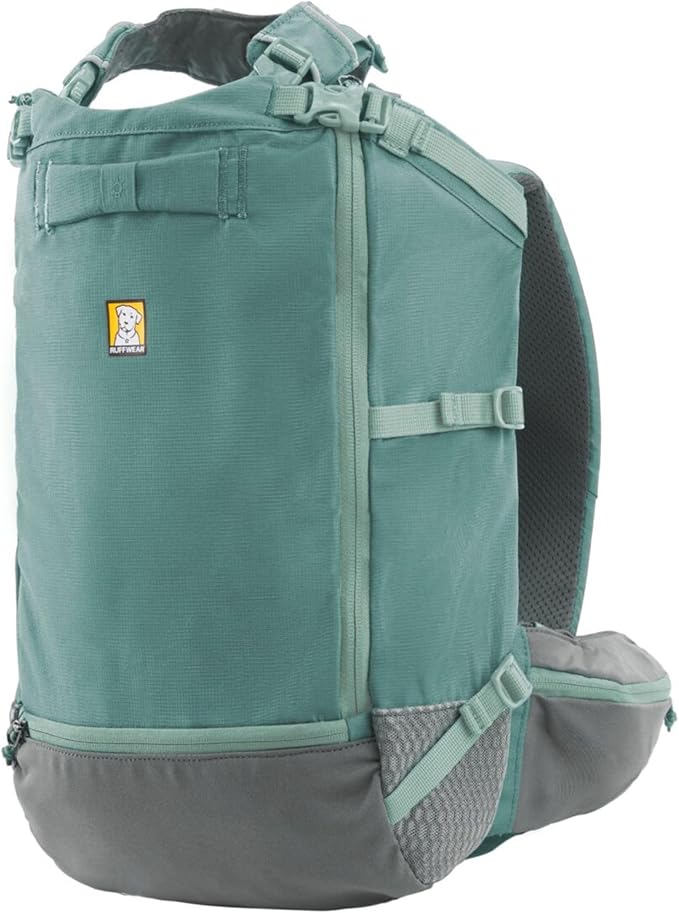 Ruffwear, Hitch Hiker Dog Backpack Carrier, Hands-Free Dog Carrier Backpack with Breathable Mesh, EVA Foam Padding, Durable Polyester, Lightweight Design for Small Dogs, River Rock Green, X-Small