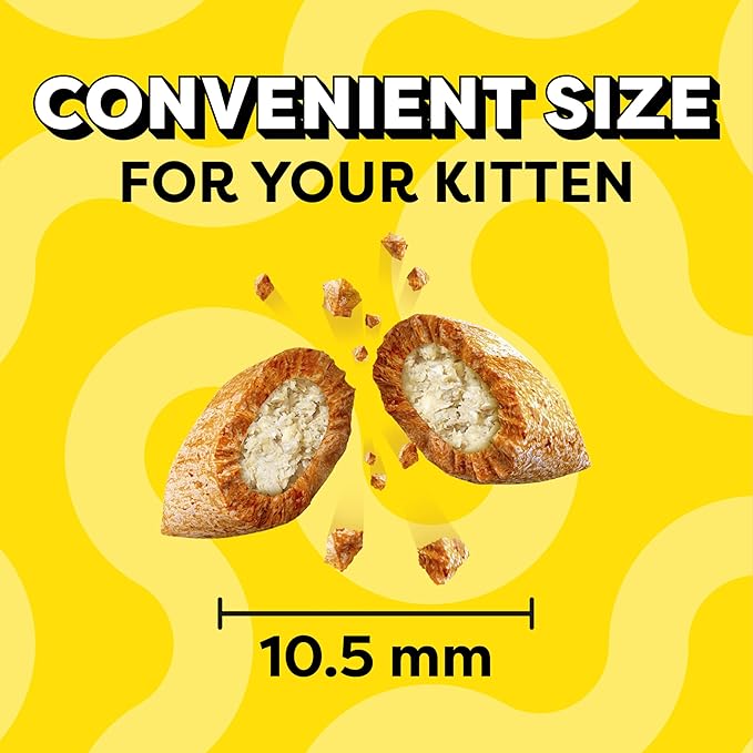 Temptations Kitten Treats Classic Crunchy and Soft Cat Treats, Chicken and Dairy Flavor, 6.3 oz. Pouch (Pack of 10)