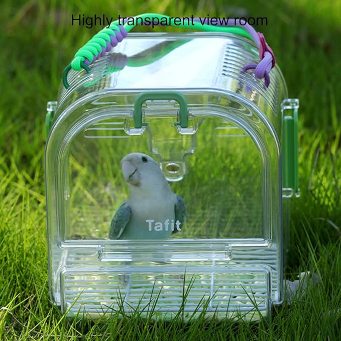Light Weight Pet Carriers Transparents Portable Bird Cage with Removable Tray for Budgies and Small Birds Travel Cage with