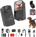 Dog Collar Camera with 64GB SD Card, 4K Cat Collar Cameras with Touch Screen, Dog Collar with Camera for Video Records, Pet Cameras Collar for Remote Monitoring Indoor Outdoor Dog Birthday Gift