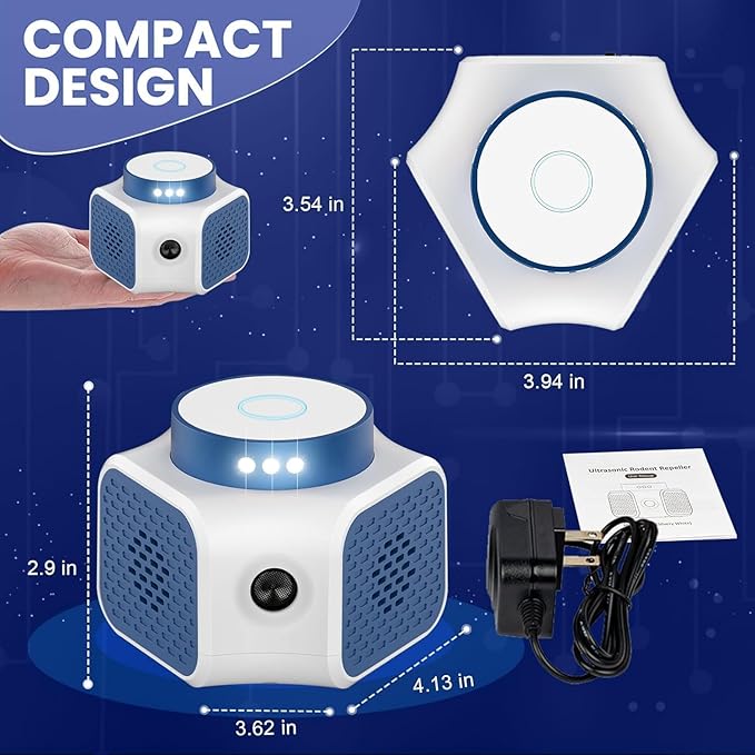 Mouse Repellent Ultrasonic Plug in 4-Modes Rat Repellent Indoor Rodent Rat Repellent for House Ultrasonic Rodent Mice Repellent Squirrel Pest Repeller for Attic Home Basement Garage Rvs