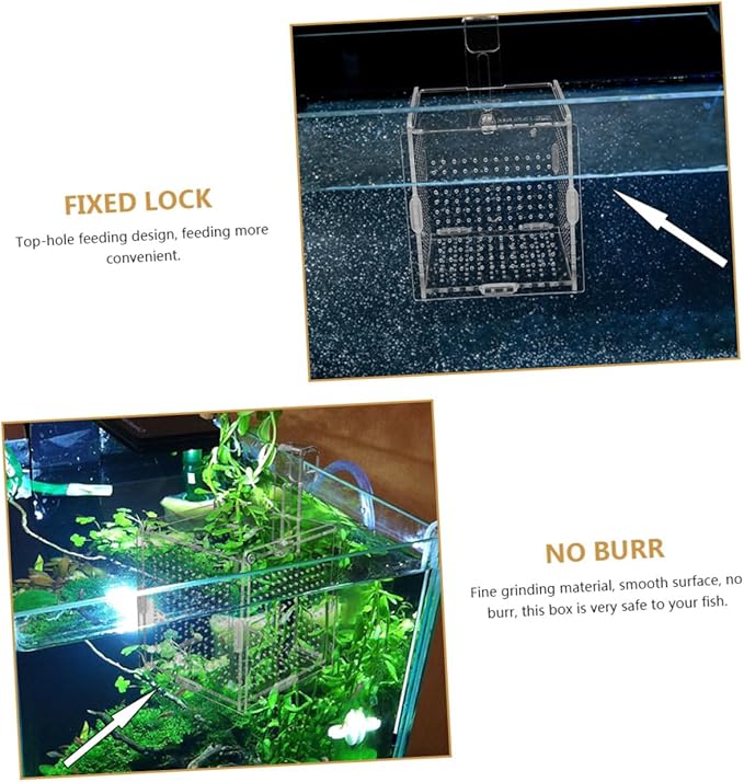 DOITOOL 2sets Fish Tank Breeding Box Cups Acrylic Isolation Case for Betta and Shrimp Convenient Fish Separator for Aquarium Use Cover